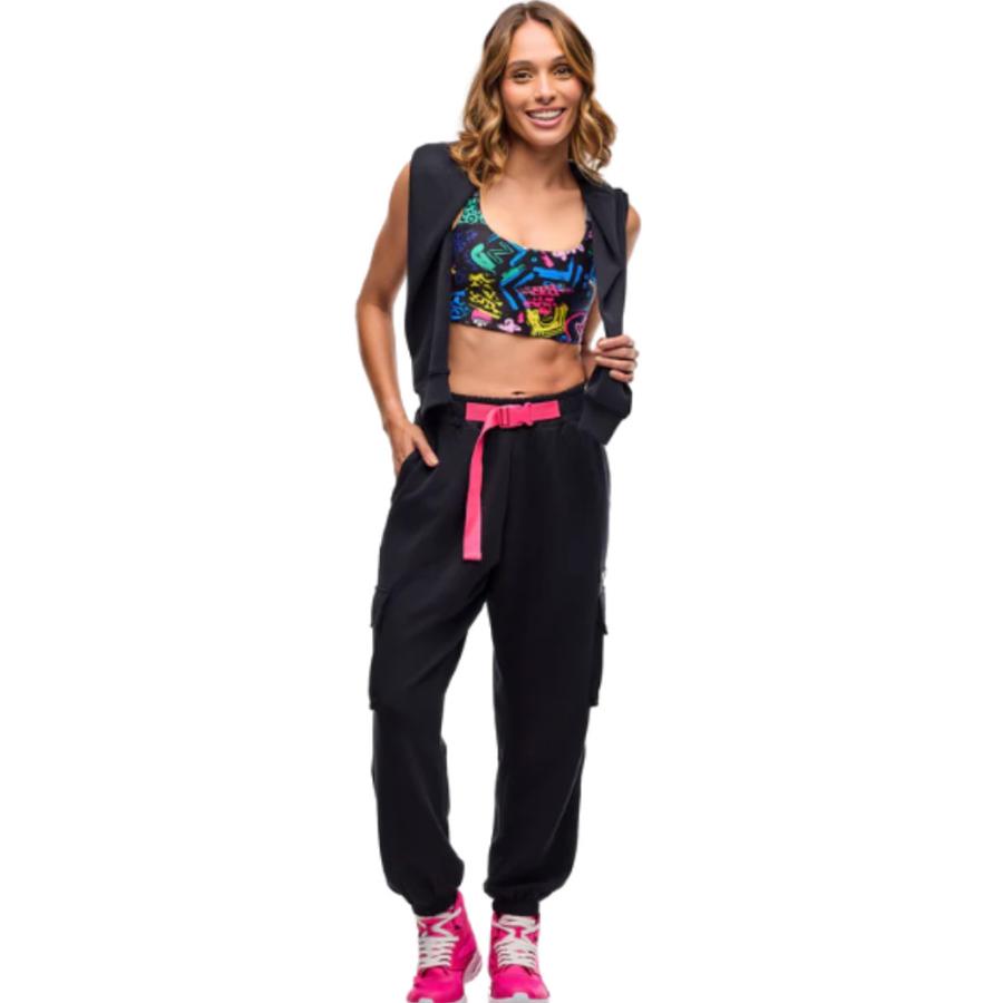 ZUMBA ウエストベルト付きカーゴパンツ ズンバ ZUMBA ベルト付き カーゴパンツ ブラック メンズ