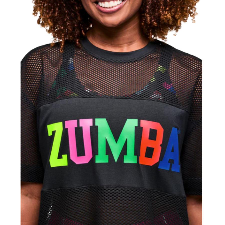 ズンバ（ZUMBA） ロゴ 半袖 ボクシー メッシュ Tシャツ ユニセックス