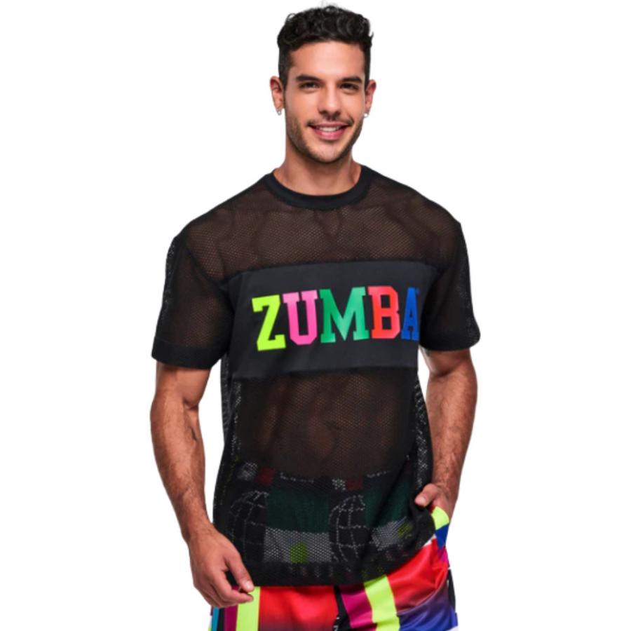 ズンバ（ZUMBA） ロゴ 半袖 ボクシー メッシュ Tシャツ ユニセックス