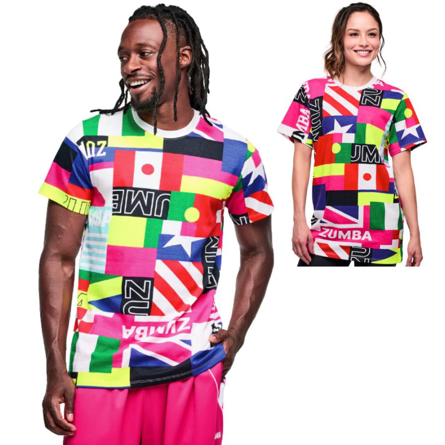 ズンバ（ZUMBA） クルーネック Tシャツ 国旗 メンズ レディース ユニ