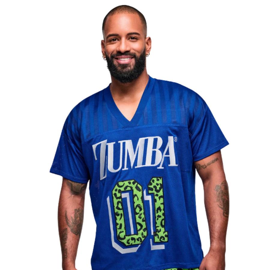 新品　正規品　ズンバ　 S メッシュ　Tシャツ ズンバ（ZUMBA） ロゴ メッシュ Tシャツ ブルー メンズ レディース