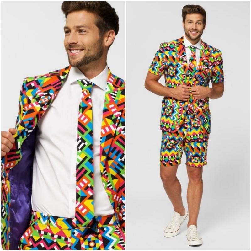オッポスーツ OPPOSUITS メンズ 半袖 スーツ ABSTRACTIVE 幾何学模様 3 