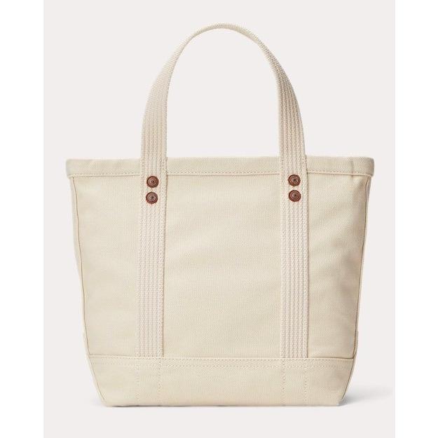 ポロ ラルフローレン ラルフ Polo くま ポロベアー キャンバス ロゴ トートバッグ スモール ファスナー付き Ralph Lauren 取り寄せ 4460 Stone1 ヤフー店 通販 Yahoo ショッピング