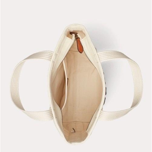 ポロ ラルフローレン ラルフ Polo くま ポロベアー キャンバス ロゴ トートバッグ スモール ファスナー付き Ralph Lauren 取り寄せ 4460 Stone1 ヤフー店 通販 Yahoo ショッピング