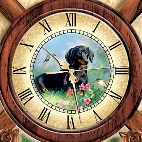 掛け時計 時計 壁掛け時計 からくり 犬 ダックスフント いぬ 動物 かわいい ハンドメイド インテリア 海外限定 取り寄せ Stone1 ヤフー店 通販 Yahoo ショッピング