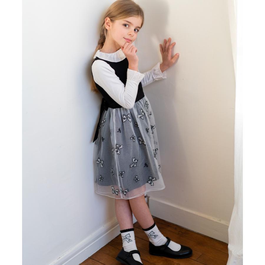 アニエスベー Agnes B アニエス キッズ チュールワンピース ワンピ ドレス リボン 女の子 出産祝い ギフト かわいい おしゃれ 取り寄せ Stone1 ヤフー店 通販 Yahoo ショッピング