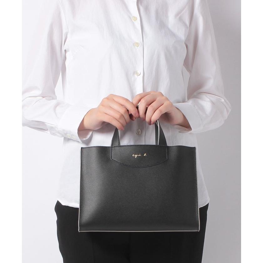 アニエスベー agnes b ロゴ レザー 2way ミニ トートバッグ ショルダー