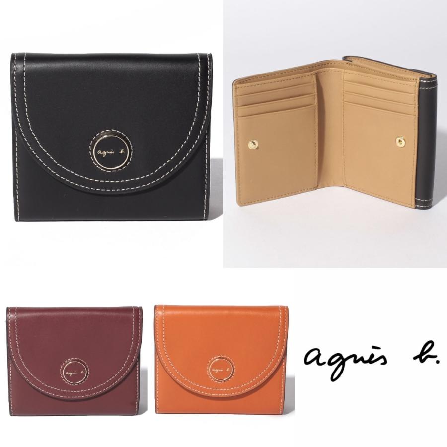 アニエスベー Agnes B 財布 ロゴ 二つ折り レザー ボタンロゴ ウォレット ブラック ボルドー オレンジ シンプル レディース 取り寄せ 58603360 Stone1 ヤフー店 通販 Yahoo ショッピング