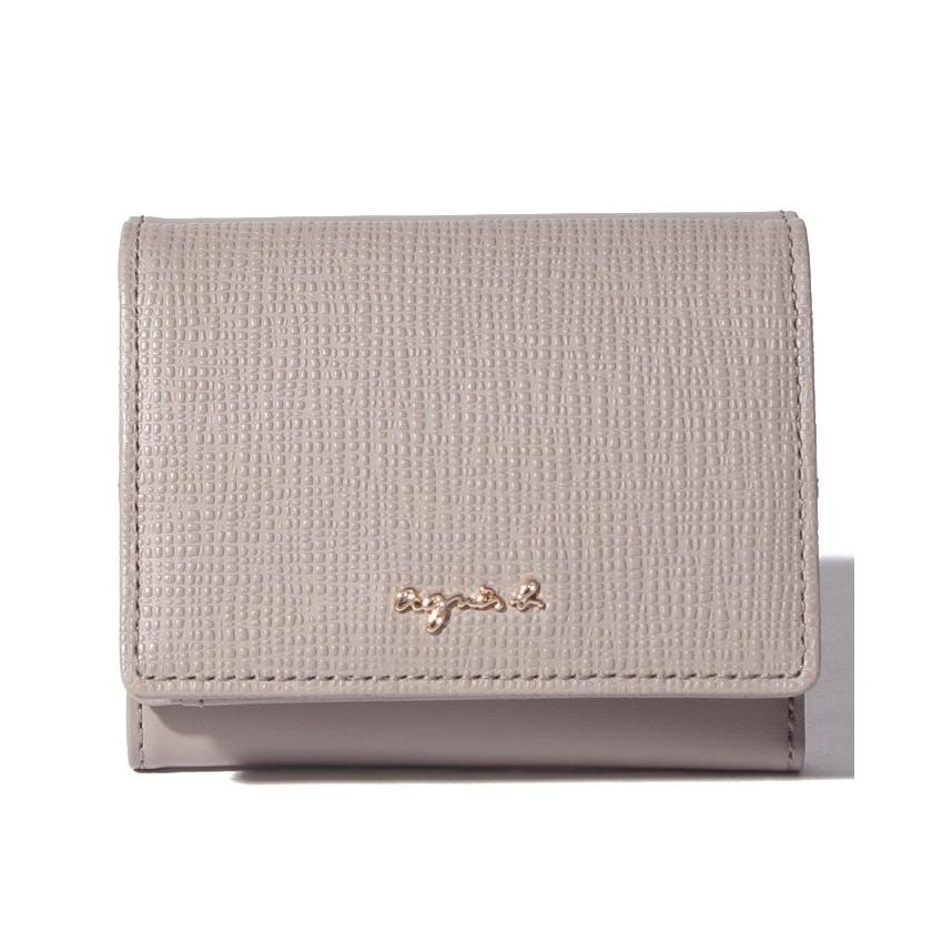 アニエスベー agnes b. ロゴ レザー 財布 三つ折り財布 ウォレット