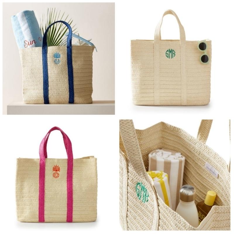 破格値下げ 取り寄せ 海 ビーチ おしゃれ イニシャル オリジナル 名入れ トートバッグ かごバッグ Tote Beach Straw Oversized ポッタリーバーン Barn Pottery アメリカから取り寄せの商品です バッグ Insta Ufpr Br
