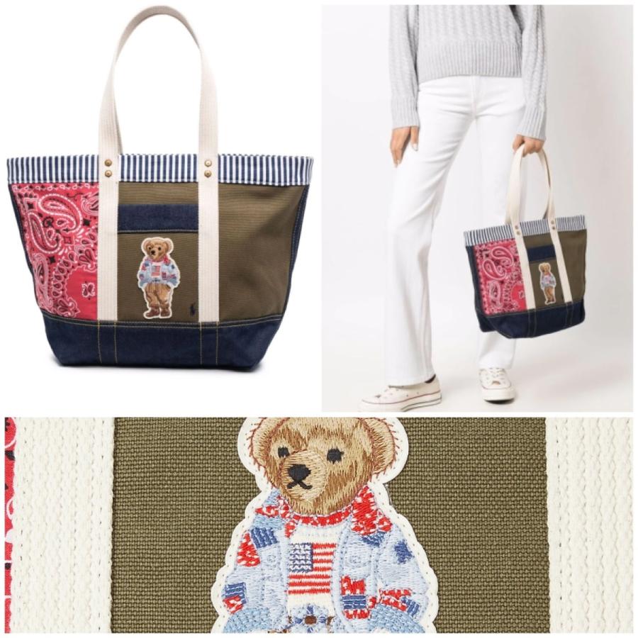 熱販売 トート キャンバス くま ポロベア ベア パッチワーク バッグ Polo ラルフ ラルフローレン ポロ ママバッグ Lauren Ralph 大容量 バッグ Affaires Sociales Gouv Cg