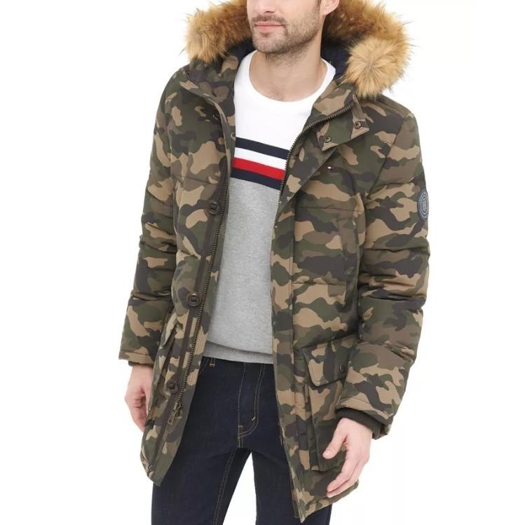 新発売 フード ファー アウター コート ロング Hilfiger Tommy トミーヒルフィガー アメリカからの取り寄せ商品です グリーンカモ 取り寄せ メンズ 海外限定 Coat Snorkel Long 迷彩 ジャケット