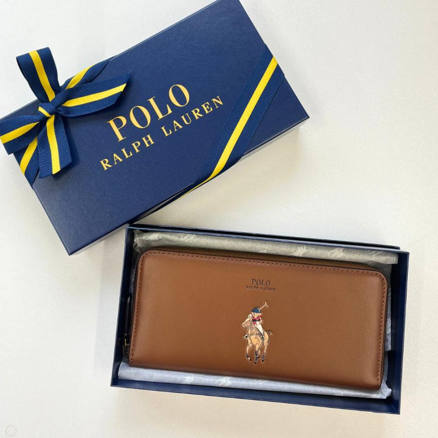 ポロ ラルフローレン ラルフ POLO ポロベア くま 長財布 レザー ジップ