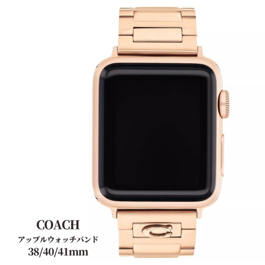 コーチ Coach アップルウォッチ バンド ベルト ストラップ メタル ローズゴールド 38, 40, 41mm レディース 取り寄せ