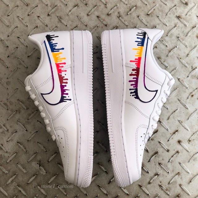 ナイキ Nike エアフォース 1 Air Force 1 エアフォースワン レインボー ドロップ カスタム メンズ レディース スニーカー Tcm 29 Stone1 ヤフー店 通販 Yahoo ショッピング