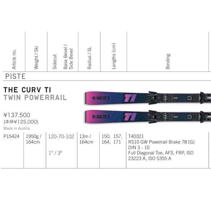 FISCHER フィッシャー スキー板 THE CURV TI TWIN POWERRAIL + RS10 GW