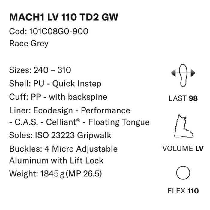 TECNICA テクニカ スキーブーツ MACH1 LV 110 TD2 GW 25-26 モデル