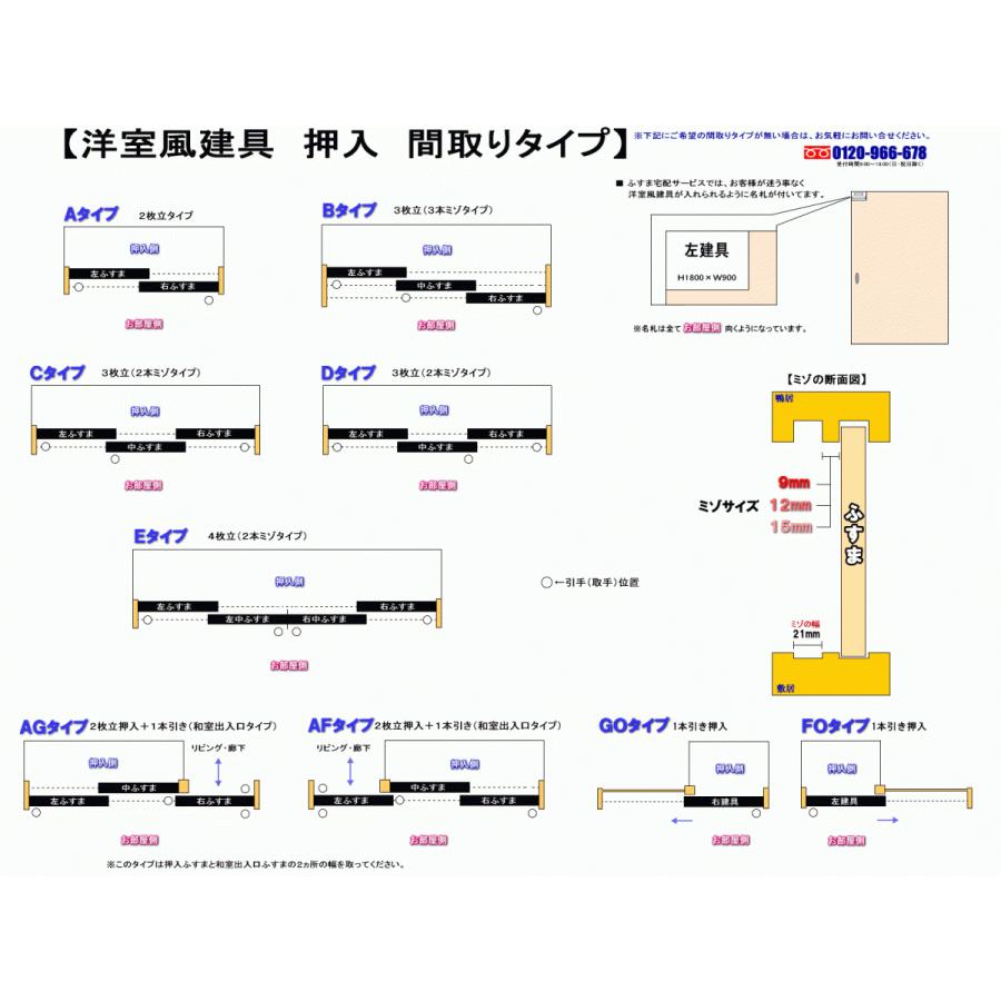 洋室建具 押入れnewフラットタイプHB 高さ：601〜1820mm×DW910ｍｍまでのオーダー建具はこちらからのご購入になります。 ふすま 用のミゾで入れられます。_7