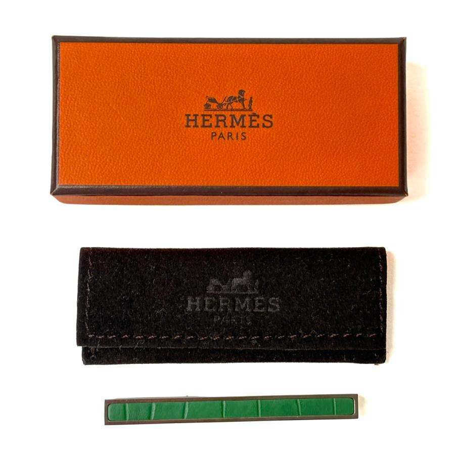 中古 ＜エルメス / HERMES＞ タイバー ネクタイピン リヴァプール ワニ