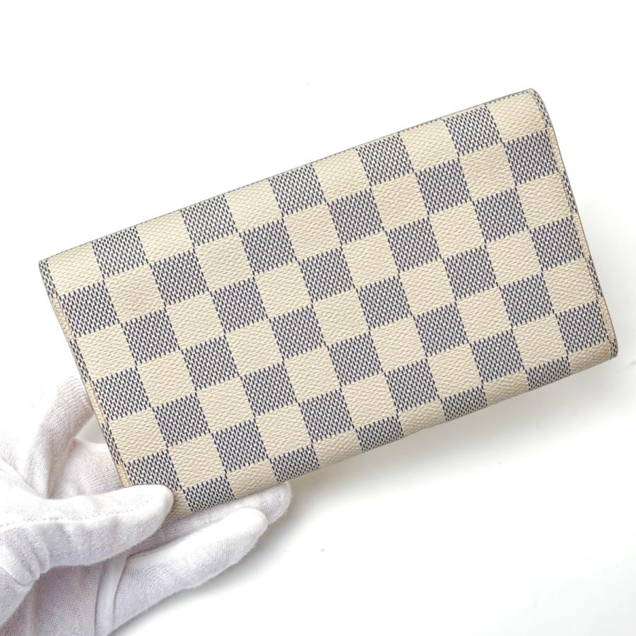 【美品】ルイヴィトン ポルトフォイユサラ ダミエアズール N61735 箱付き 中古 ＜ルイ・ヴィトン / LOUIS VUITTON＞ ポルトフォイユ・サラ 長