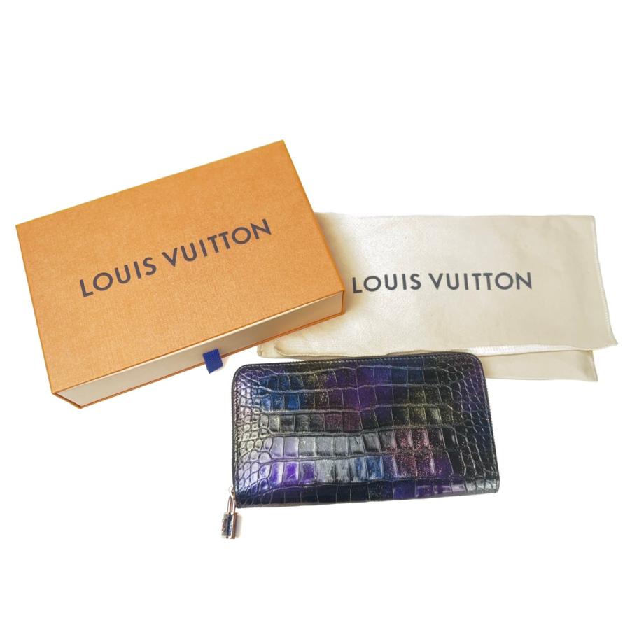 現行・最高級✨ルイヴィトン クロコダイル ジッピー パース LV ネイビー LOUIS VUITTON（ルイ・ヴィトン） 美品 超豪華 クロコダイル ジッピー