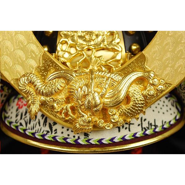 京甲冑】13号 雲龍朱赤糸縅之御兜 平安武久作−人形のフタバ【送料・代