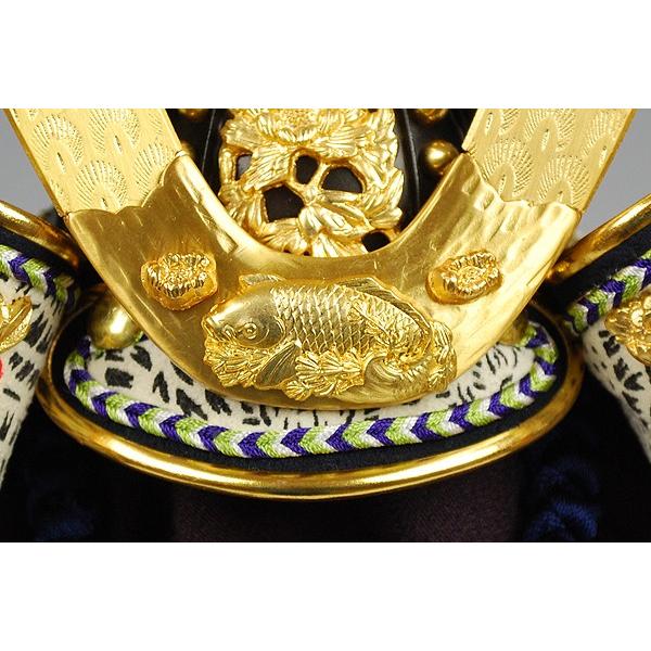 京甲冑】8号 紺糸裾濃縅之御兜 平安武久作−人形のフタバ【送料・代引