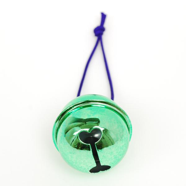 お祭り用品】カラー鈴3cm（一寸） 青・赤・紫・緑・ピンク（ひも付き