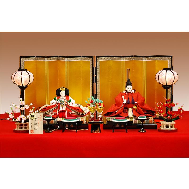 京雛 南天文朱華染之御束帯 平安寿峰作−人形のフタバ : フタバ装飾