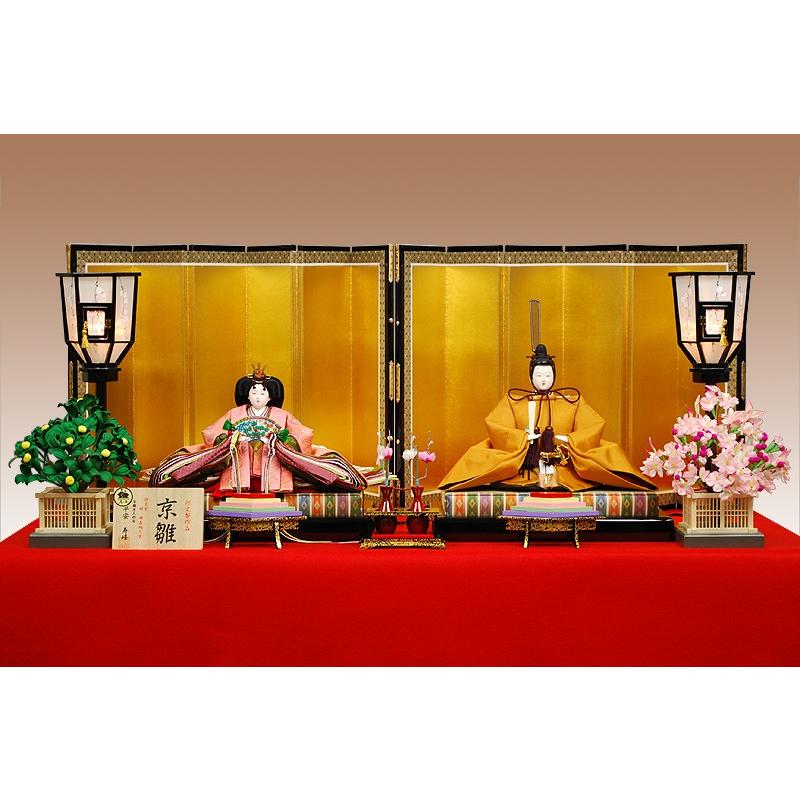 京雛 桐竹鳳凰黄櫨染之御束帯 平安寿峰作−人形のフタバ : フタバ装飾