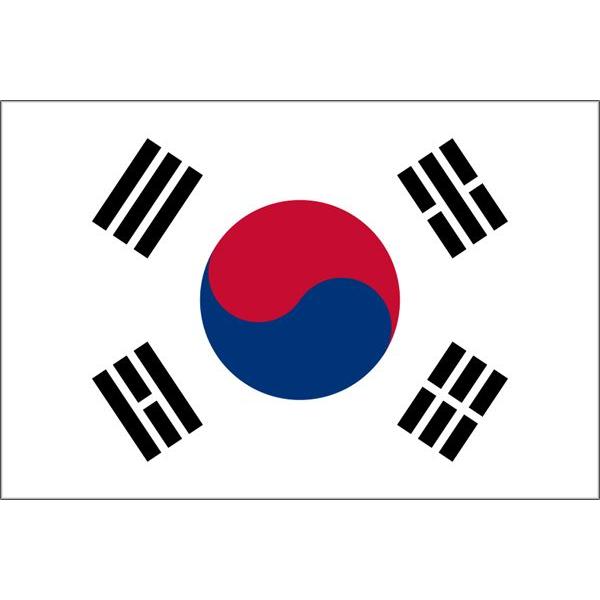 【卓上旗】大韓民国・韓国（羽二重正絹製） サイズ：15.5×22cm【領収書発行】 万国旗
