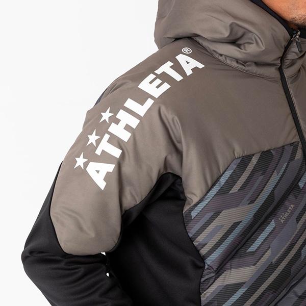 ATHLETA 中綿ジャケット メンズM グレー フード付き 防寒 アスレタ ATHLETA（アスレタ） 中綿ウォームジャケット 04153 サッカー