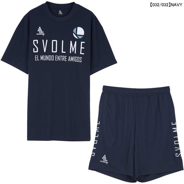 Lサイズ スボルメ SVOLME プラシャツプラパン上下 ネイビー SVOLME（スボルメ） 【上下セット】 ロゴプラT25SDG 切替ポケ付き