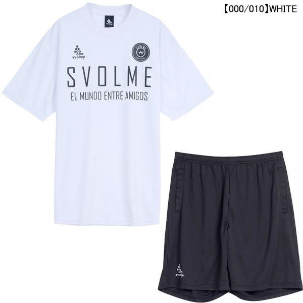 Sサイズ スボルメ SVOLME プラシャツプラパン上下 ホワイトブラック SVOLME（スボルメ） 【上下セット】 ロゴプラT ポケ付きTRショーツ