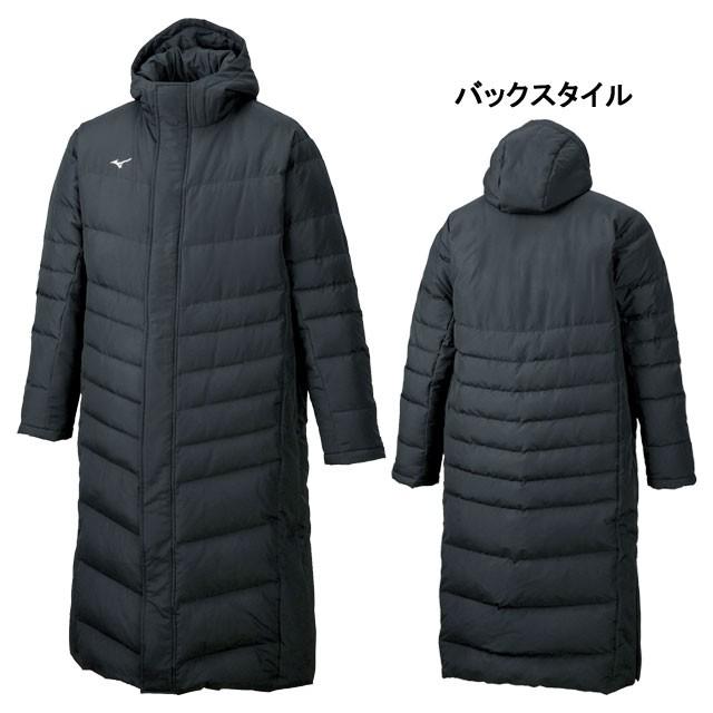 ミズノ Mizuno ダウン ロングコート メンズ 32me9550 09 サッカー フットサル 中綿 ベンチコート ブラック フタバスポーツフットボール店 通販 Paypayモール