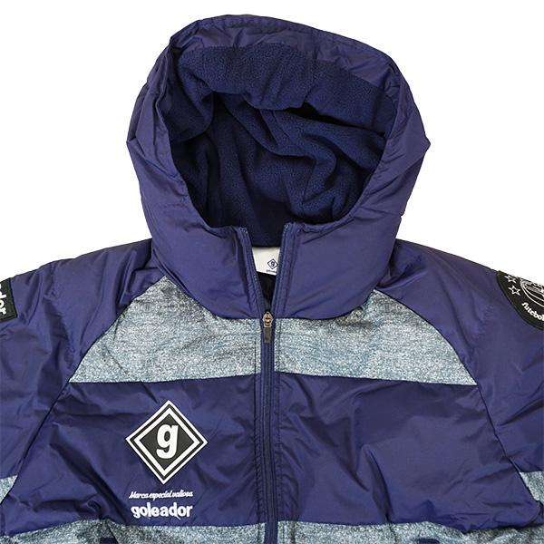 goleador（ゴレアドール） ノイズ柄ボーダー 人工ダウンベンチコート F