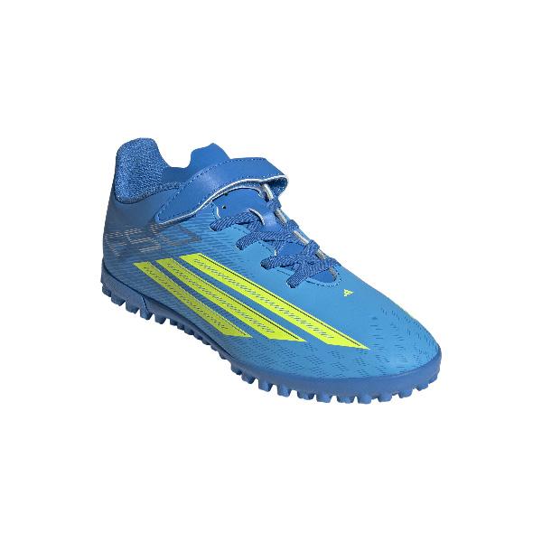 F50 CLUB H&L TF J アディダス adidas JS1485 ルシッドレイブルー ジュニア サッカー トレーニングシューズ ベルクロ | adidas