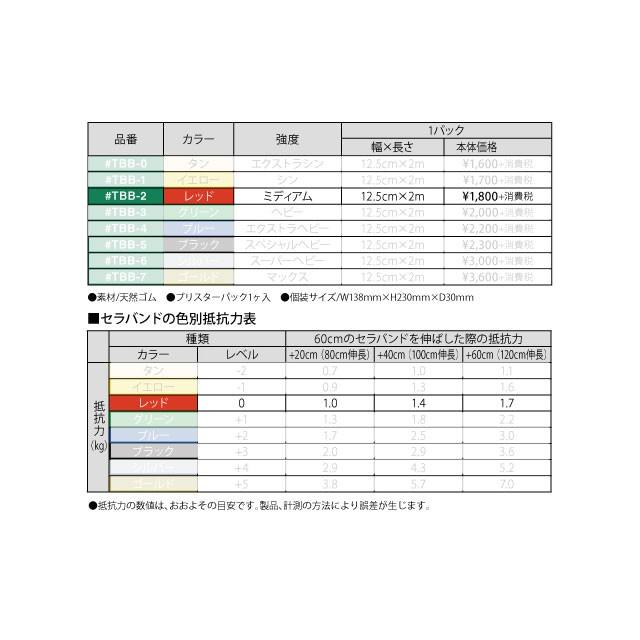 トレーニング用品 エクササイズバンド D&M セラバンド ブリスターパック ミディアム TBB2 | D&M | 01