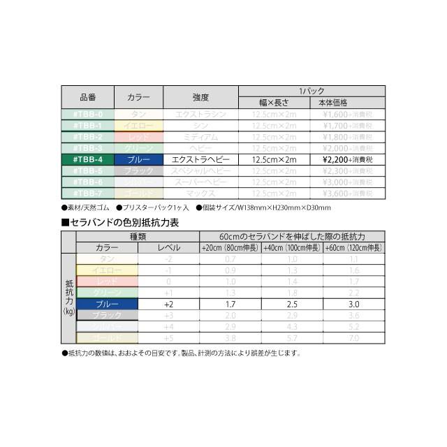 トレーニング用品 エクササイズバンド D&M セラバンド ブリスターパック エクストラヘビー TBB4 | D&M | 01