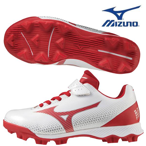 海外限定 FILA フィラ ポイント スパイク 26 5cm 白×赤 野球 MIZUNO（ミズノ） ジュニア ポイントスパイク ウェーブライトレボ