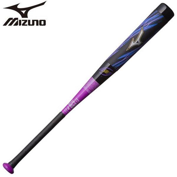 ミズノ mizuno  ビヨンドマックスギオーバル FRP製 1CJBR13784 野球 軟式用 バット ブラック×パープル｜futabaathlete