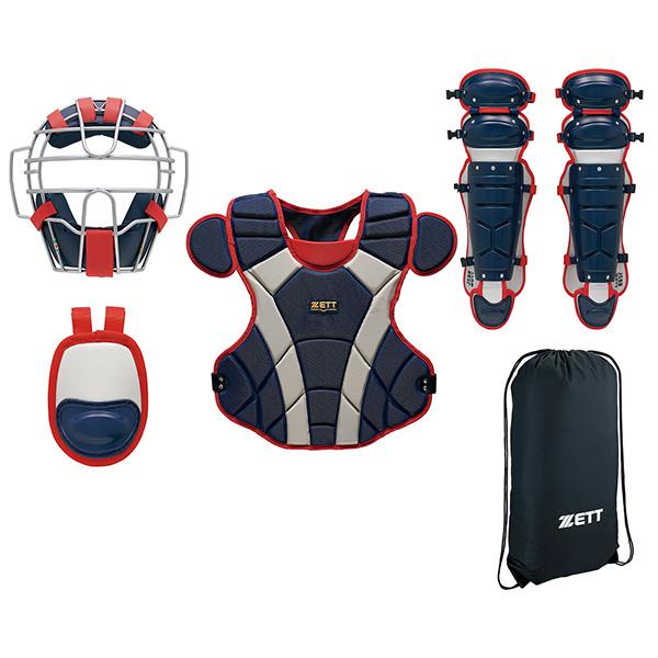 ゼット（ZETT） 野球チームグッズ 軟式キャッチャー防具4点セット
