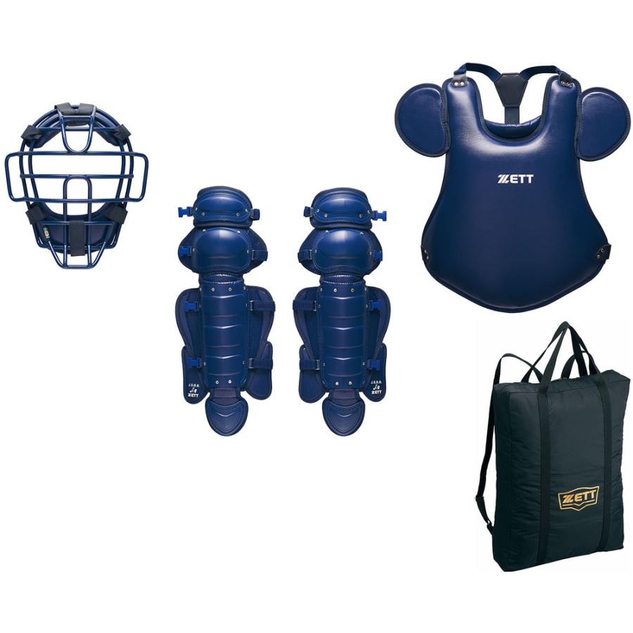 ゼット（ZETT） 野球 軟式 ゴムソフト用 キャッチャー防具3点セット