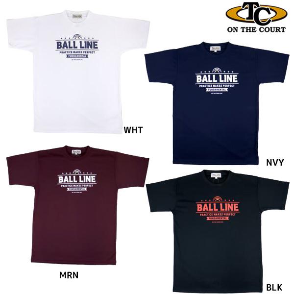 ネコポス送料250円可】 オンザコート バスケ ゲームシャツ BALL LINE BALLLINE Tシャツ