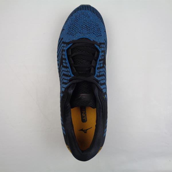ミズノ(MIZUNO) ランニングシューズ ウエーブライダー ウエーブニット 3 J1GC192912 ブルー×ブラック×イエロー 27cm 2E MIZUNO（ミズノ） ランニングシューズ メンズ ウェーブライダー ニット