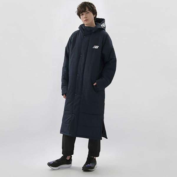 NB ベンチコート ブラック ニューバランス NB メンズ ベンチコート 中綿ロングコート 撥水加工