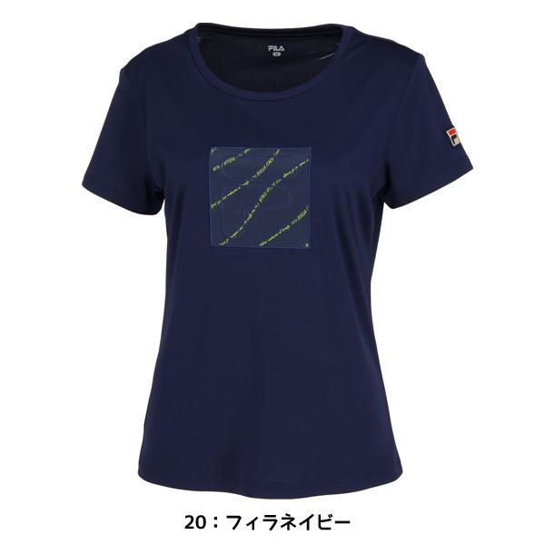 【ネコポス送料無料】フィラ FILA テニスウエア メッセージプリント アップリケ Tシャツ レディース VL2685｜futabaathlete｜08