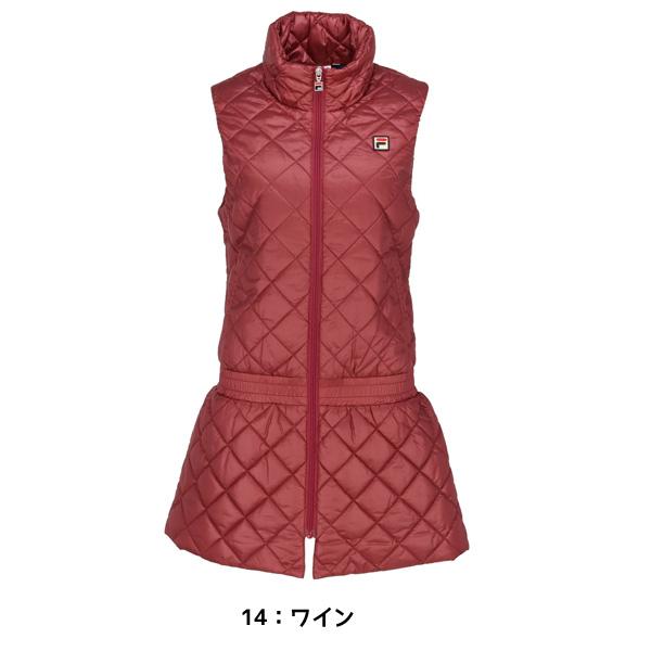 FILA フィラレディース ベスト 赤　Mサイズ テニスウェア FILA（フィラ） テニスウエア キルティング ベストワンピース