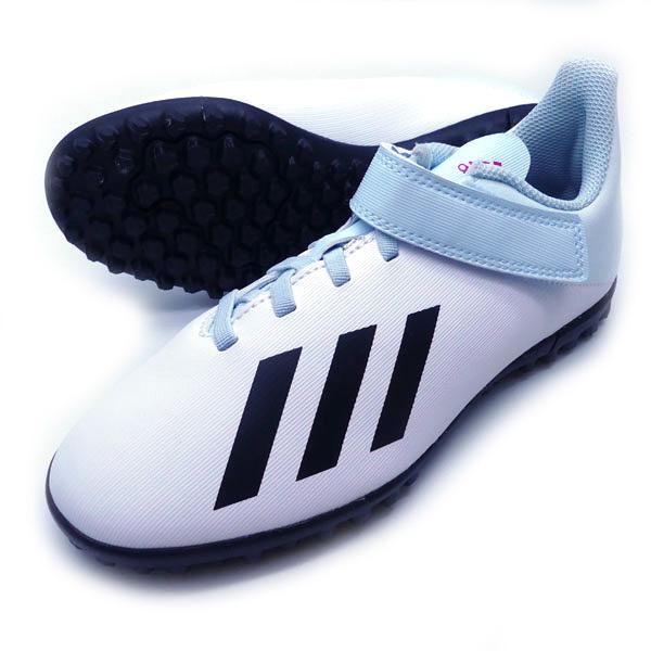 エックス 19 4 Tf J ベルクロ アディダス Adidas Fw1065 ホワイト ブラック ジュニア トレーニングシューズ マジックテープ