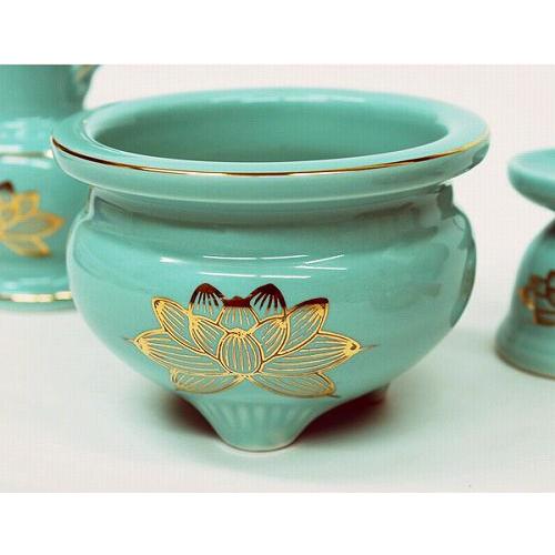 仏具 仏具5点セット 青磁 りん付 : 仏壇・仏具ふたきやヤフーショップ